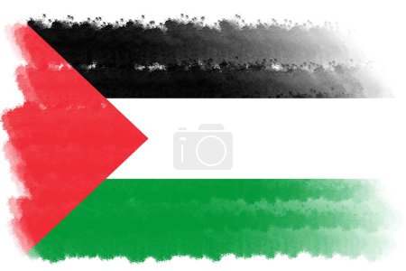 brush flag palestine transparent background, palestine brush watercolour flag design template element