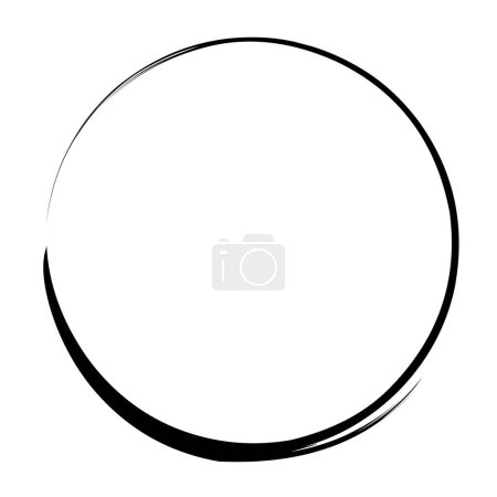 Pinselstrich Rahmen Kreis Gestaltungselement transparent, Grundform Kreis Rahmen Pinselstrich schwarz
