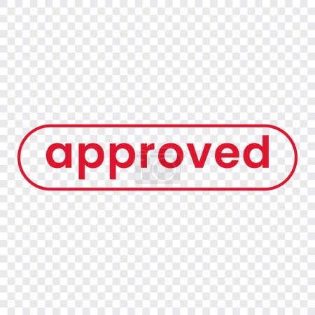 Illustration for Approved stamp red design with check mark icon transparent template vector design file format eps - Royalty Free Image