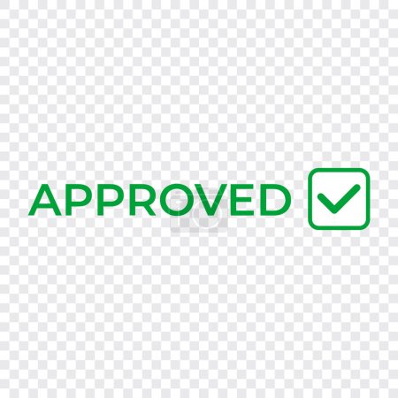 Illustration for Approved stamp green design with check mark icon transparent template vector design file format eps - Royalty Free Image