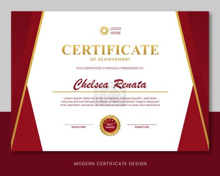 red white certificate template design vector eps file