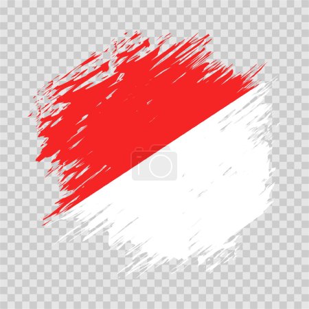 Téléchargez les illustrations : Drapeau de brosse de format de fichier de conception indonesia eps Indonésie coup de pinceau drapeau national modèle de conception - en licence libre de droit