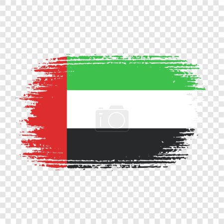 Pinselfahne vereinigte arabische Emirate Vektor transparenter Hintergrund Dateiformat eps, vereinigte arabische Emirate Flagge Pinselstrich Aquarell Design Template Element, nationale Flagge der vereinigten arabischen Emirate
