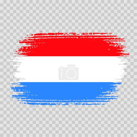 Illustration for Brush flag luxembourg vector transparent background file format eps, luxembourg flag brush stroke watercolour design template element, national flag of luxembourg - Royalty Free Image