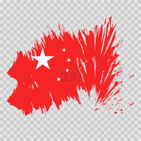 Ilustración de Cepillo bandera china vector fondo transparente formato de archivo eps, pincel bandera china trazo acuarela elemento de la plantilla de diseño, bandera nacional de China - Imagen libre de derechos