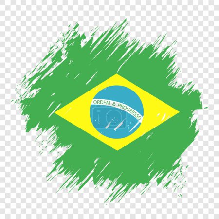 Illustration for Brush flag brazil vector transparent background file format eps, brazil flag brush stroke watercolour design template element, national flag of brazil - Royalty Free Image