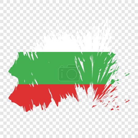 Illustration for Brush flag bulgaria vector transparent background file format eps, bulgaria flag brush stroke watercolour design template element, national flag of bulgaria - Royalty Free Image