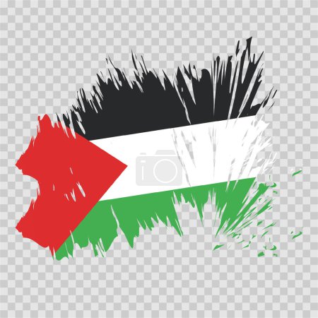 Illustration for Brush flag palestine vector transparent background file format eps, palestina flag brush stroke watercolour design template element, national flag of Palestine - Royalty Free Image