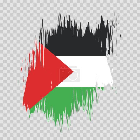 Ilustración de Brush flag palestine vector transparent background file format eps, palestina flag brush stroke watercolour design template element, national flag of Palestine - Imagen libre de derechos