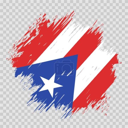 Téléchargez les illustrations : Drapeau brosse Porto Rico vecteur transparent fond format de fichier eps, Porto Rico drapeau coup de pinceau aquarelle élément de modèle de conception, drapeau national de Porto Rico - en licence libre de droit