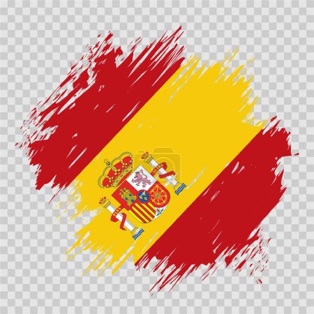 Ilustración de Brush flag spain vector transparent background file format eps, Spain flag brush stroke watercolour design template element, national flag of Spain - Imagen libre de derechos