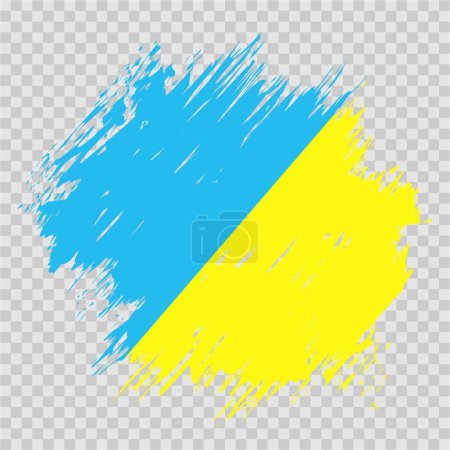 Illustration for Brush flag Ukraine vector transparent background file format eps, Ukraine flag brush stroke watercolour design template element, national flag of Ukraine - Royalty Free Image