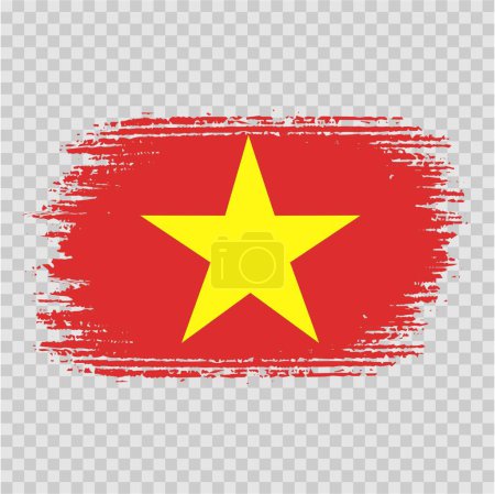 Illustration for Brush flag vietnam vector transparent background file format eps, Vietnam flag brush stroke watercolour design template element, national flag of Vietnam - Royalty Free Image