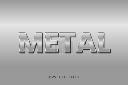 Ilustración de Efecto de texto metálico, efecto de texto plateado editable vector editable - Imagen libre de derechos