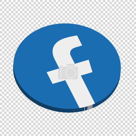 Téléchargez les illustrations : Modèle vectoriel de conception d'icône 3d facebook - en licence libre de droit
