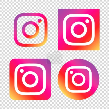 Instagram logo set design vector