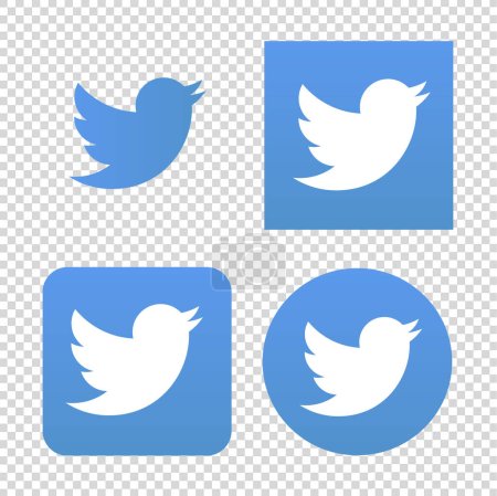 Illustration for Twitter logo set design vector - Royalty Free Image