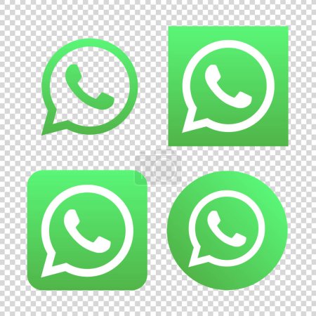 WhatsApp logo set design vector