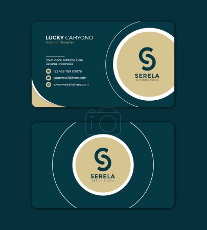 Illustration for Vector creative and clean business card design template. flat design style. Modern colour Name card vector illustration template. - Royalty Free Image