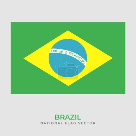 Illustration for National flag of Brazil vector template - Royalty Free Image
