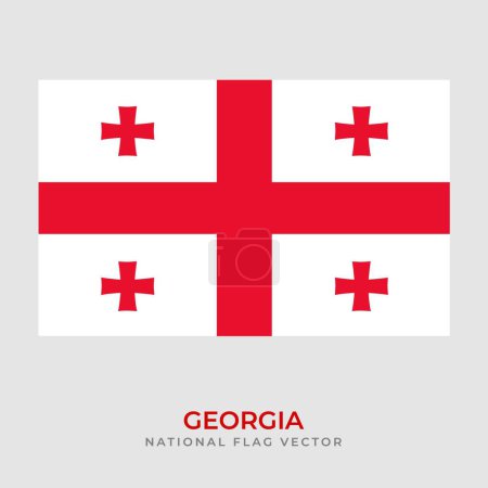 Illustration for National flag of Georgia vector template - Royalty Free Image