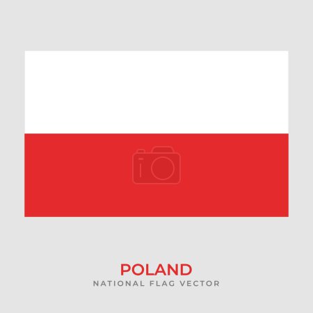Téléchargez les illustrations : Modèle de drapeau national du vecteur poland - en licence libre de droit