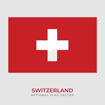 Illustration for National flag of Switzerland vector template - Royalty Free Image