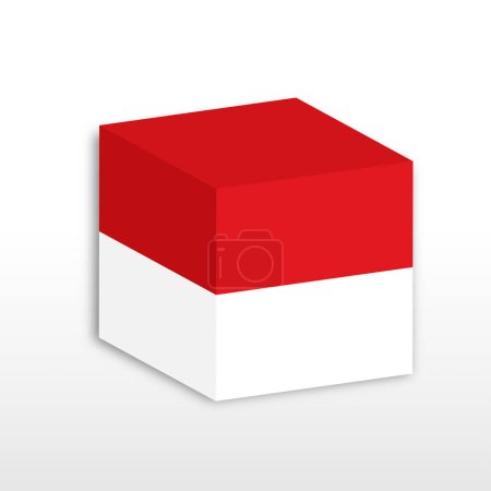 Téléchargez les illustrations : Boîte 3d drapeau indonésien format de fichier vectoriel rouge et blanc eps, drapeau de Monaco 3d - en licence libre de droit