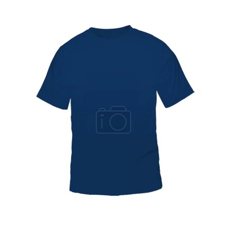Illustration for Blue t-shirt mockup vector template, fashion shirt mockup - Royalty Free Image
