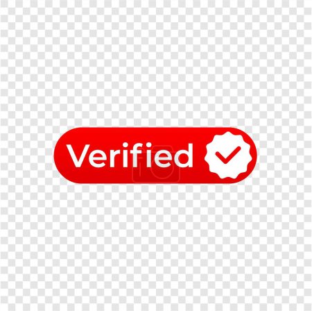 Elemento símbolo verificado rojo, vector de plantilla de diseño verificado YouTube