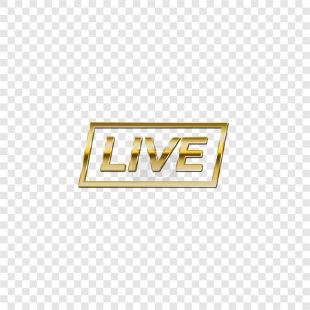 Luxury gold live icon design transparent vector element