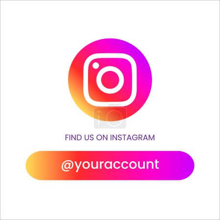 Téléchargez les illustrations : Retrouvez-nous sur Instagram bannière de message de médias sociaux avec logo Instagram, suivez-moi sur Instagram bannière carré - en licence libre de droit