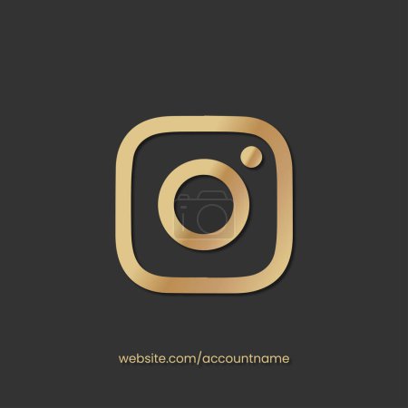 Téléchargez les illustrations : Logo Instagram or vecteur de luxe - en licence libre de droit