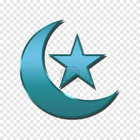 Téléchargez les illustrations : Bleu lune étoile conception ornement élément islamique modèle bleu - en licence libre de droit
