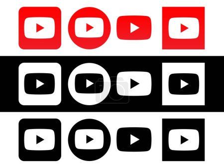 Ilustración de Diseño conjunto logotipo de YouTube vector - Imagen libre de derechos