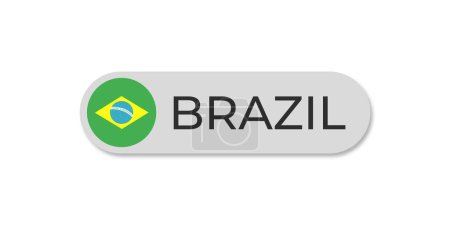 Illustration for Brazil flag with text transparent background file format eps, brazil text lettering template illustration for tittle design, Brazil country with circle flag - Royalty Free Image