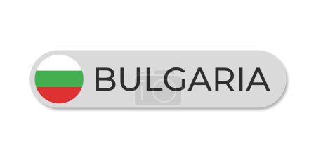 Illustration for Bulgaria flag with text transparent background file format eps, Bulgaria text lettering template illustration for tittle design, Bulgaria country with circle flag - Royalty Free Image