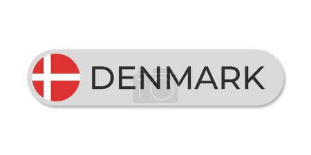 Illustration for Denmark flag with text transparent background file format eps, Denmark text lettering template illustration for tittle design, Denmark country with circle flag - Royalty Free Image
