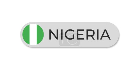 Nigeria flag with text transparent background file format eps, Nigeria text lettering template illustration for tittle design, Nigeria circle flag element