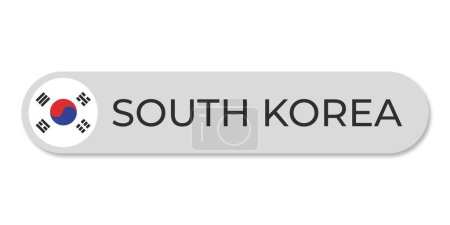 Illustration for South Korea flag with text transparent background file format eps, south korea text lettering template illustration for tittle design, south korea circle flag element - Royalty Free Image