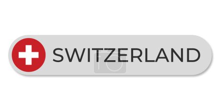 Illustration for Switzerland flag with text transparent background file format eps, Switzerland text lettering template illustration for tittle design, Switzerland circle flag element - Royalty Free Image