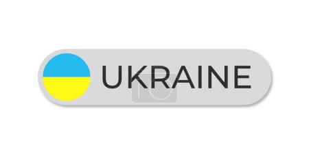 Illustration for Kraine flag with text transparent background file format eps, Ukraine text lettering template illustration for tittle design, Ukraine circle flag element - Royalty Free Image
