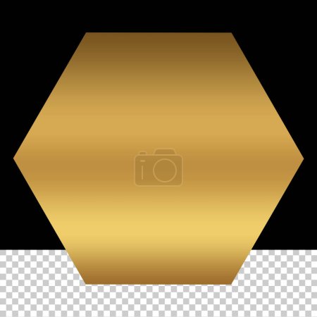 Illustration for Luxury golden hexagon shape design transparant eps, shape hexagon gold design template, gold button element hexagon - Royalty Free Image