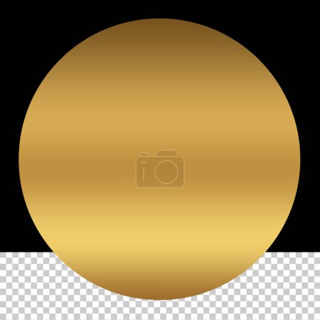 Téléchargez les illustrations : Design de forme de cercle d'or de luxe eps transparents, forme ovale modèle de conception d'or, cercle d'élément de bouton d'or - en licence libre de droit