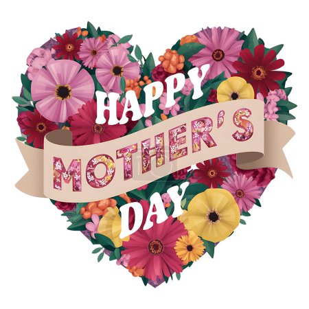 Happy Mother 's Day Grußkarte Design. Muttertag Typografie-Design mit elegantem Hintergrund für Mamas Festkarte Illustration.