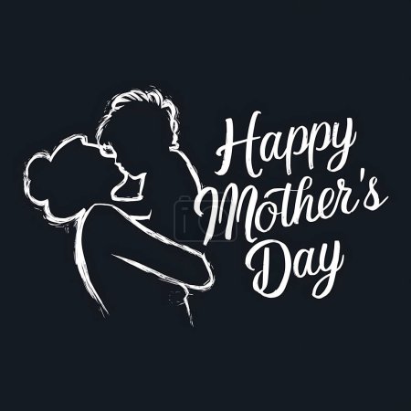 Photo for Mother loves her child liner Art Child and Mom hug with an elegant background - Royalty Free Image