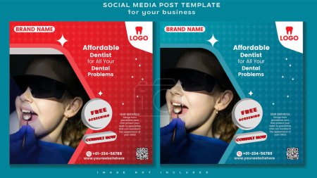 Photo for Social media post template. Dental social media post.Medical social media post template - Royalty Free Image