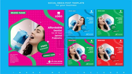 Photo for Social media post template. Dental social media post.Medical social media post template - Royalty Free Image