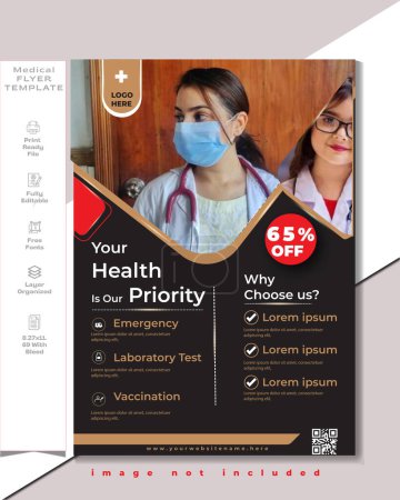 Photo for Medical flyer template || health care flyer design - Royalty Free Image
