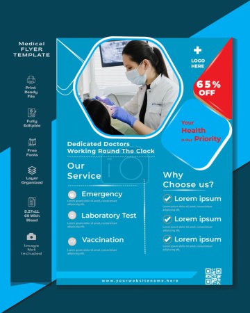Photo for Medical flyer template || health care flyer design - Royalty Free Image